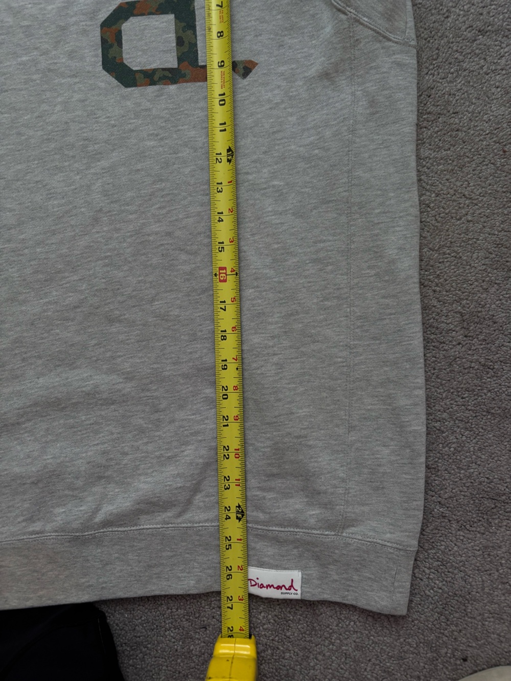 Diamond Supply Co Camo Logo Crewneck Sweatshirt Grey Mens L - Picture 6 of 6